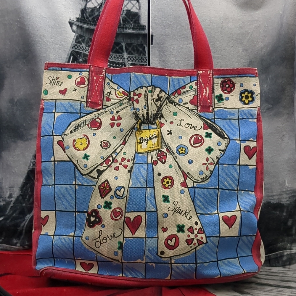 Brighton Sparkle Love Tote Shopping bag Tom Clancy Canvas Dog Cat Bow Shine